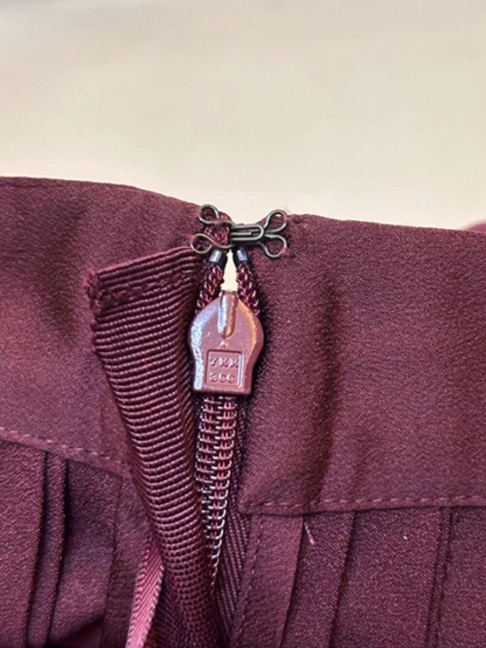 REISS Savannah Satin Pleated Midi Skirt - Burgundy Wine Quiet Lux - Picture 6 of 6